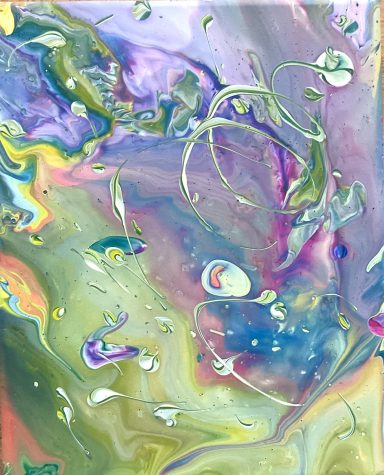 abstract werk pouring techniek